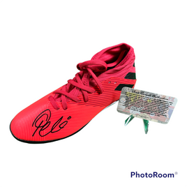 Legendary King Of Soccer PELE Hand Signed Adidas Field Cleat Red w/COA