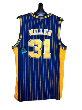 Reggie Miller - Indiana Pacers Hand Signed NBA Home Court Jersey w/COA