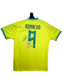 Ronaldo Luis Nazario De Lima Hand Signed Brazil Jersey w/COA