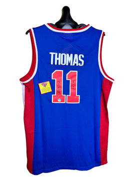 Isiah Thomas - Detroit Pistons Hand Signed NBA Home Court Jersey w/COA
