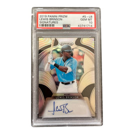 2019 panini Prizm Lewis Brinson Signatures /Auto Mint 10 S-LB Pop1