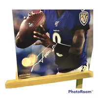 Lamar Jackson Hand Signed Baltimore Ravens 8x10 Photo w/COA