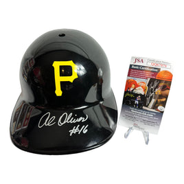 Al Oliver Hand Signed FS MLB Souvenir Pittsburg pirates Batting Helmet W/COA JSA