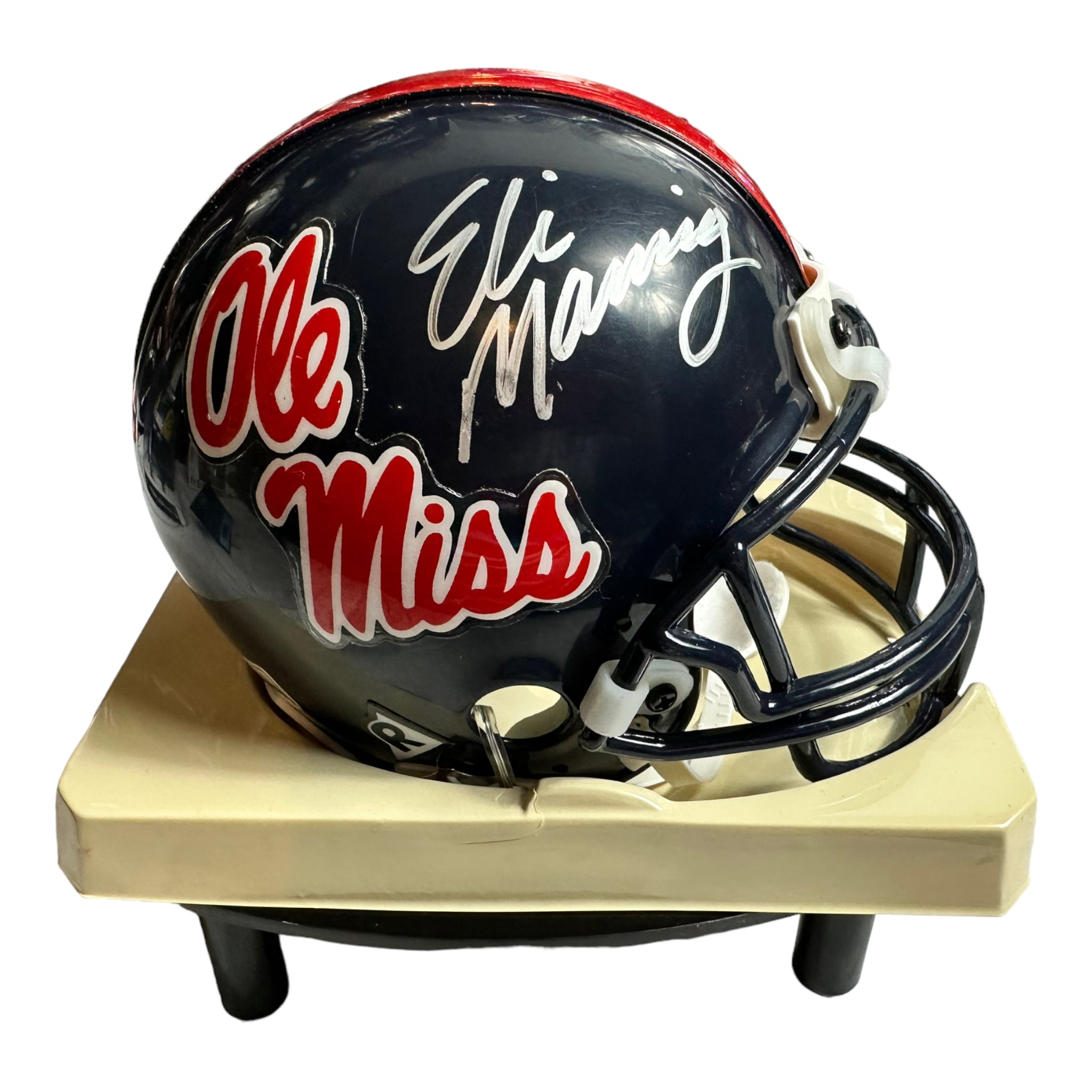 signed eli manning helmet