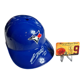 Vladimir Guerrero Hand Signed FS Souvenir Batting Blue Jays Helmet W/COASS