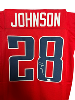 Chris Johnson RB Tennessee Titans Hand Signed Away Red Jersey w/COA JSA