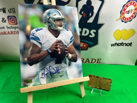 Dak Prescott QB Hand Signed Cowboys 8x10 Photo w/COA