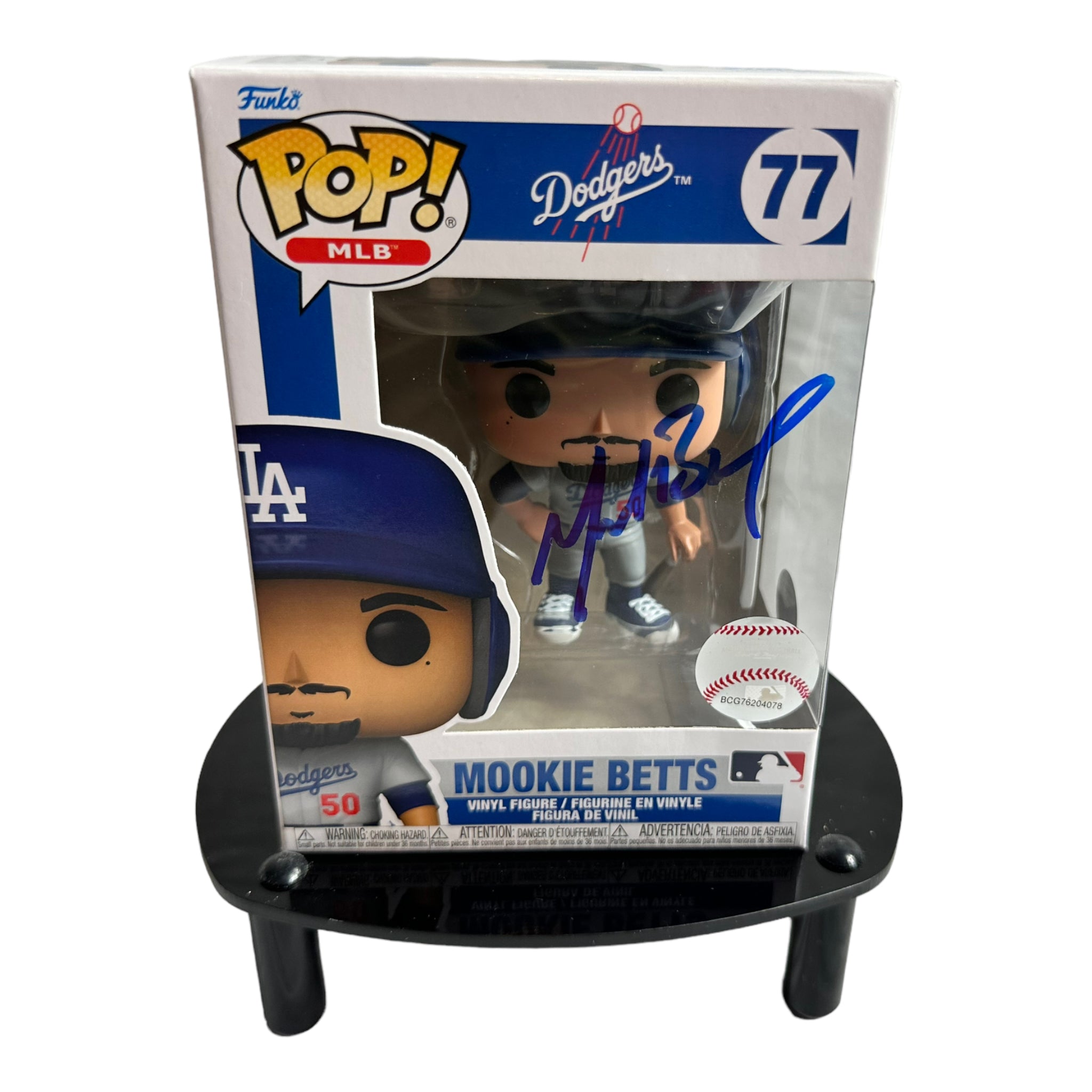 Mookie Betts Hand Signed Dodgers Funko Pop # 77 w/COA