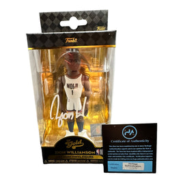 Zion Williamson - pelicans Hand Signed NBA Gold Vinyl Figure Funko w/COA