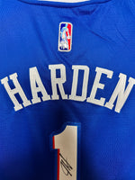James Harden Hand Signed 76ers Home Court Jersey w/COA