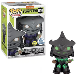 TEENAGE MUTANT NINJA TURTLES SHREDDER WITH WEAPON _GLOW IN THE DARK FUNKO EXCLUSIVE POP # 1140